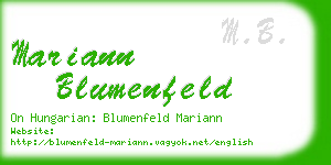 mariann blumenfeld business card